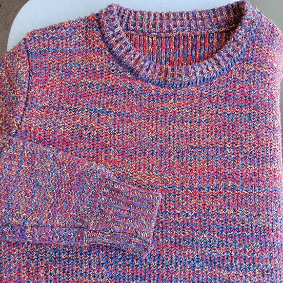 Primary Color Melange Crewneck Sweater No Tags S / M ? LS red blue yellow - Picture 1 of 14